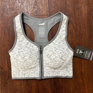 AVIA Sports Bra Seamless Zip-Front Racerback